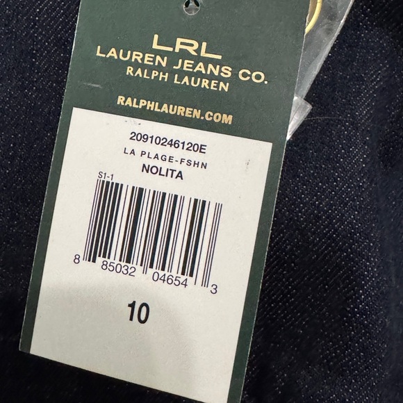 Lauren Ralph Lauren La Plage Nolita Sailor Jeans NWT Sz 10 Dark Indigo - Picture 6 of 7